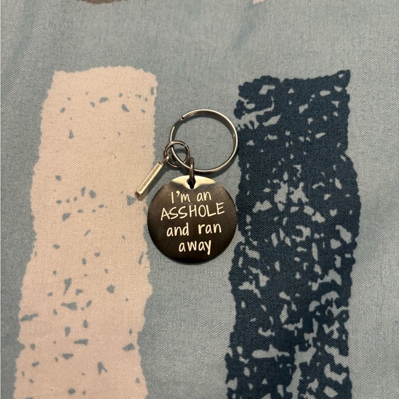 Engraved Dog Tag Keychain - Black - Picture 3 of 3